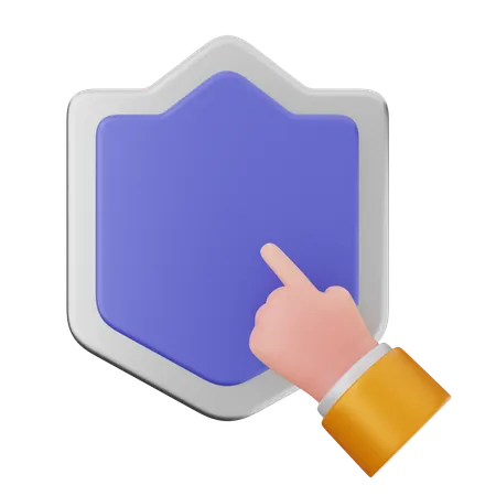 Click Shield Protection  3D Icon