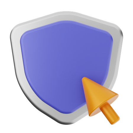 Click Shield Protection  3D Icon