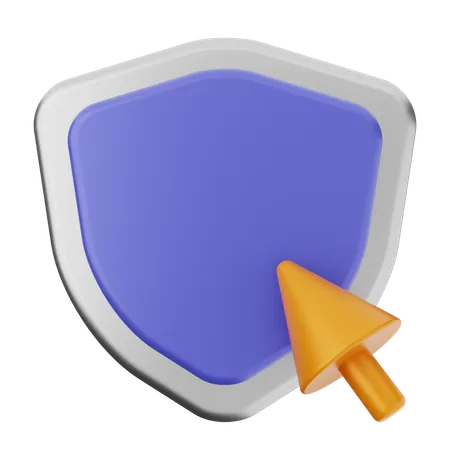 Click Shield Protection  3D Icon