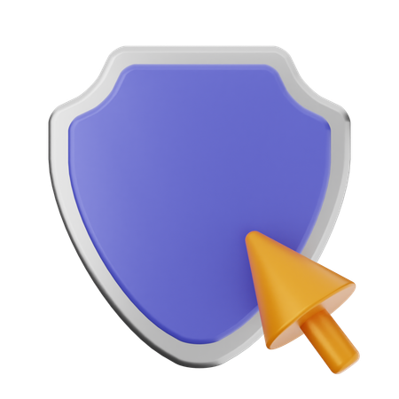 Click Shield Protection  3D Icon