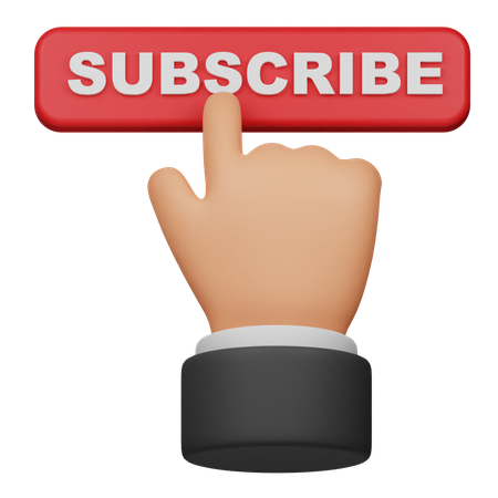 Click Subscribe Button  3D Icon