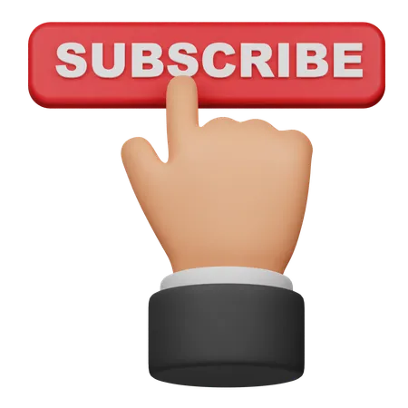 Click Subscribe Button  3D Icon