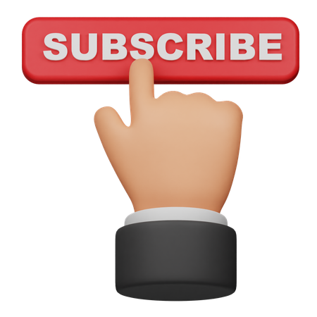Click Subscribe Button  3D Icon