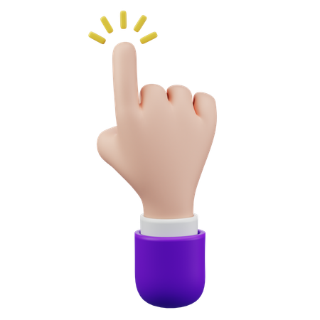 クリック タッチ ハンドジェスチャー  3D Icon