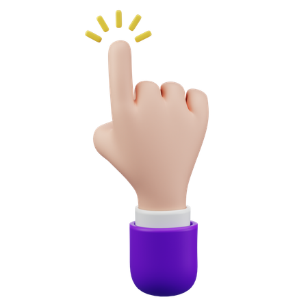 Click Touch Hand Gesture  3D Icon