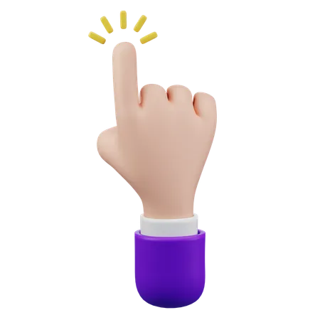 Click Touch Hand Gesture  3D Icon