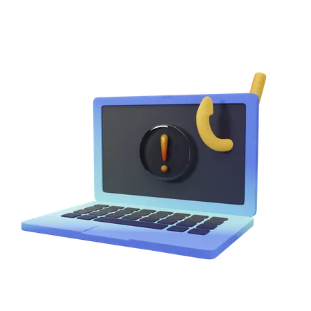 3 D Laptop Showcasing Clickbait Warning 3D Icon