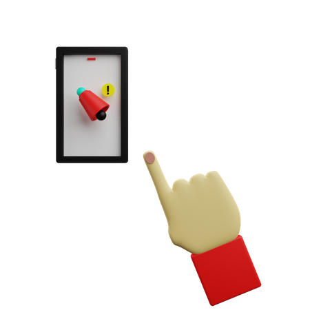 Clicking Alert Notification  3D Icon