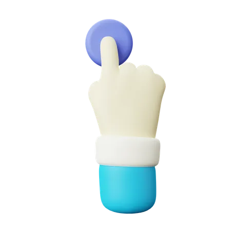 Clicking Button Hand Gesture 3 D Illustration 3D Icon