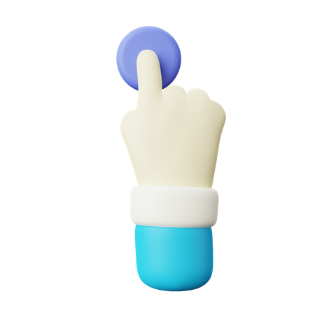 Clicking Button Hand Gesture  3D Icon