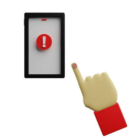 Clicking Mobile Warning  3D Icon