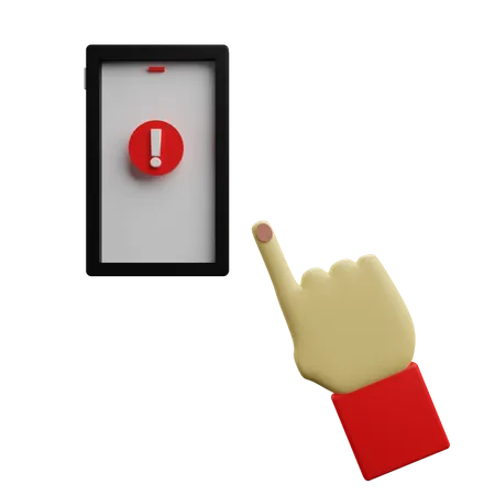 Clicking Mobile Warning  3D Icon