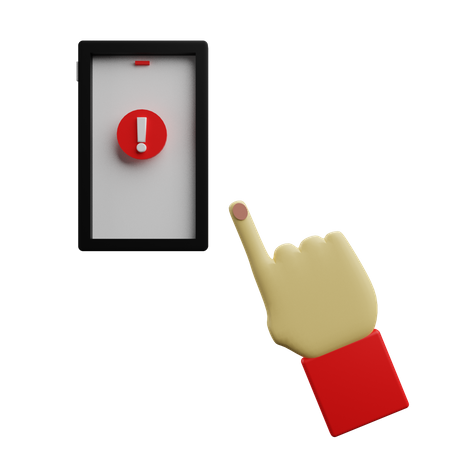 Clicking Mobile Warning  3D Icon