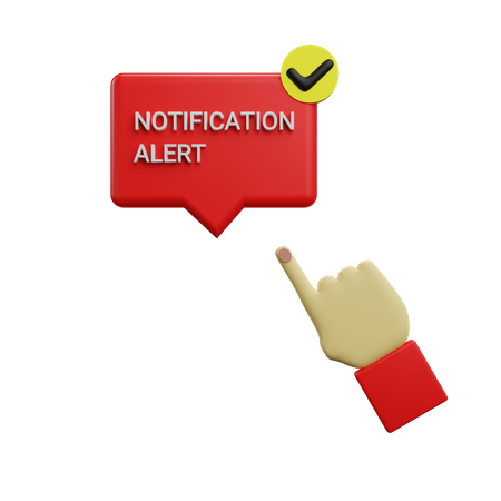 Clicking On Notification Alert  3D Icon