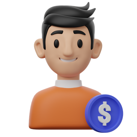 Client masculin  3D Icon