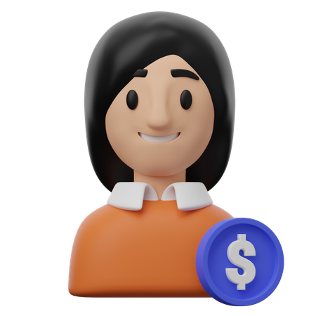 Cliente féminine  3D Icon