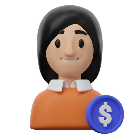 Cliente féminine  3D Icon