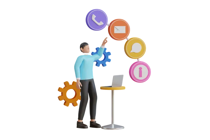 Clients Assistance Call Center Hotline Operator Consultant Manager Customer Support Chat Mail Call Symbol Icon 3 D Illustration 3D Illustration