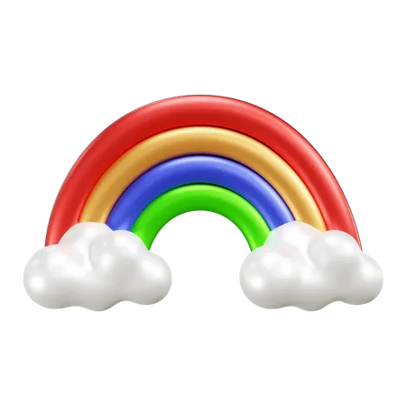 Clima nublado del arcoiris  3D Icon