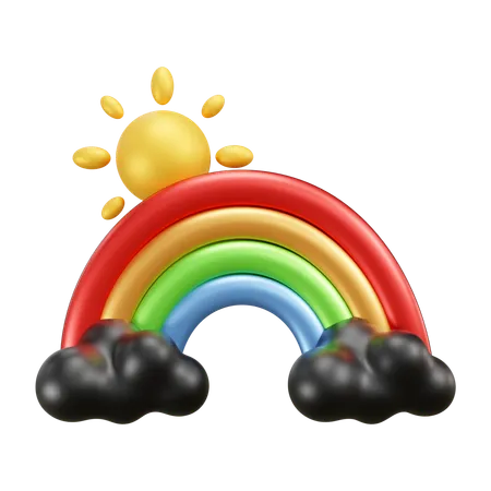 Clima soleado del arcoiris  3D Icon