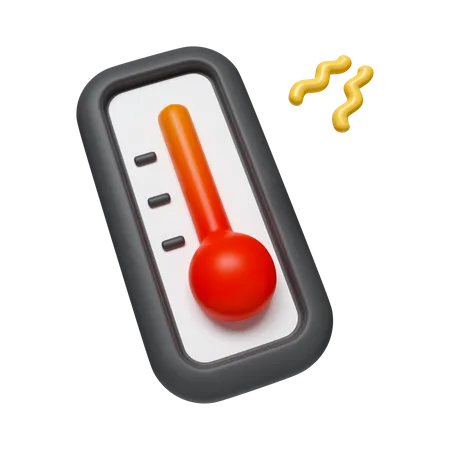 Termometro Meteorologico 3 D Que Muestra El Aumento De La Temperatura Por El Cambio Climatico Icono Aislado Sobre Fondo Blanco Ilustracion De Representacion 3 D Trazado De Recorte 3D Icon