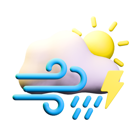 Tempo de dia tempestuoso  3D Icon