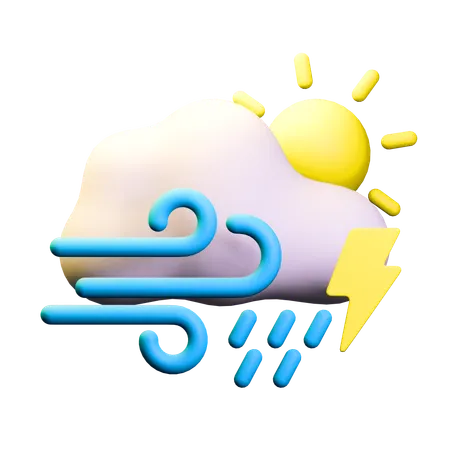 Tempo de dia tempestuoso  3D Icon