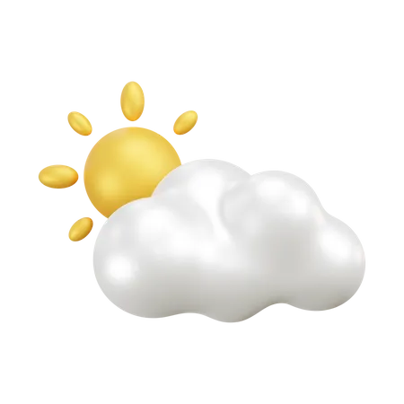 Clima de nuvem ensolarada  3D Icon