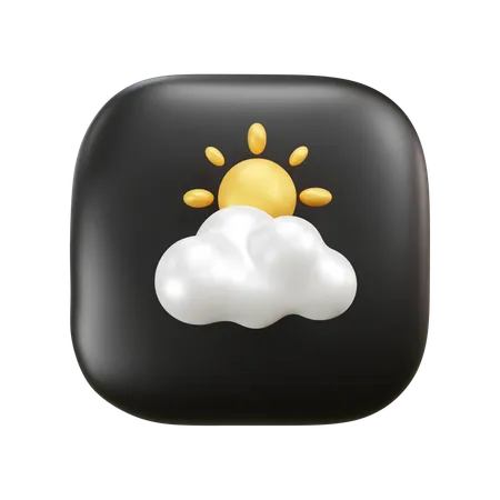 Clima de nuvem ensolarada  3D Icon