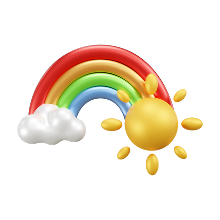 Clima ensolarado do arco-íris  3D Icon