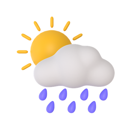 Clima lluvioso  3D Illustration