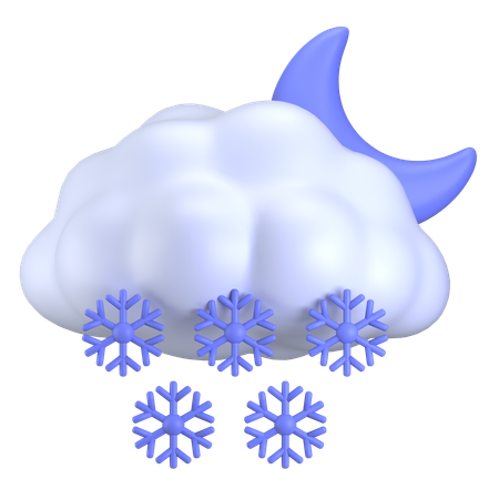 Noche de clima nevado  3D Icon