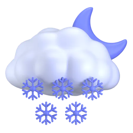 Noche de clima nevado  3D Icon