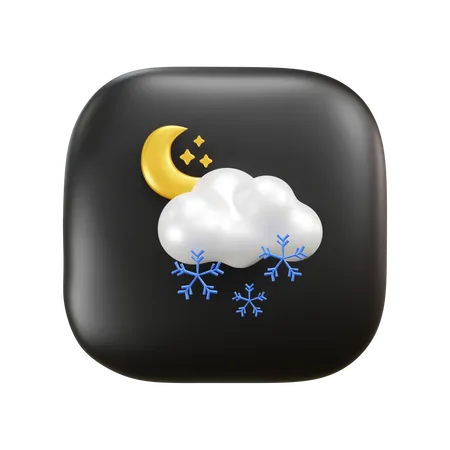 Clima noturno de inverno  3D Icon