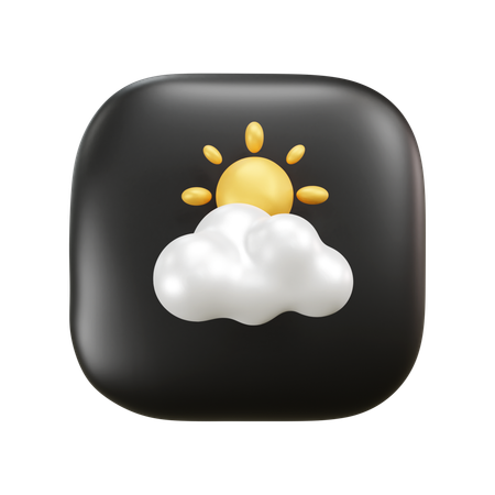 Clima soleado y nublado  3D Icon