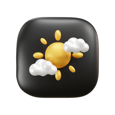 Clima soleado y nublado  3D Icon