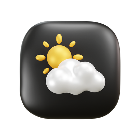 Clima soleado y nublado  3D Icon