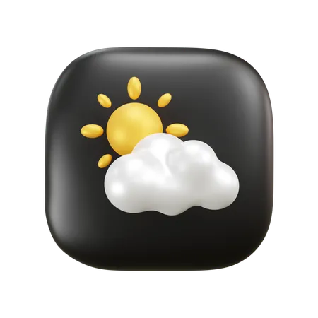 Clima soleado y nublado  3D Icon