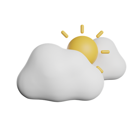 Clima nublado  3D Icon