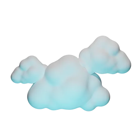 Clima nublado  3D Icon