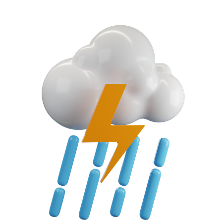 Clima nublado con lluvia  3D Icon