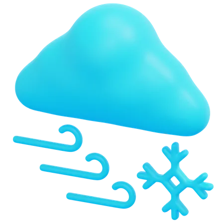 Clima de tormenta de nieve  3D Icon