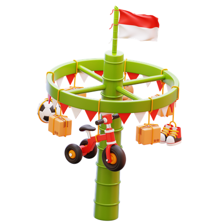 Climbing Slippery Pole  3D Icon
