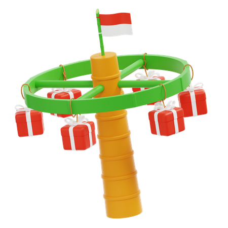 Climbing Slippery Pole  3D Icon