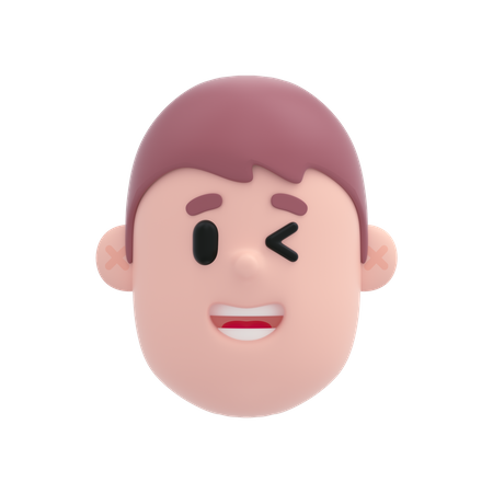 Garçon qui fait un clin d'œil  3D Emoji