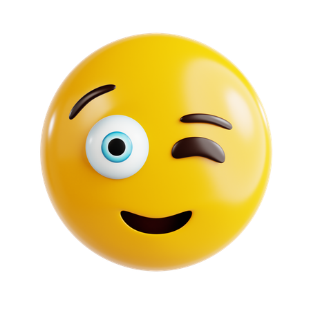 Emoji clignotant  3D Icon