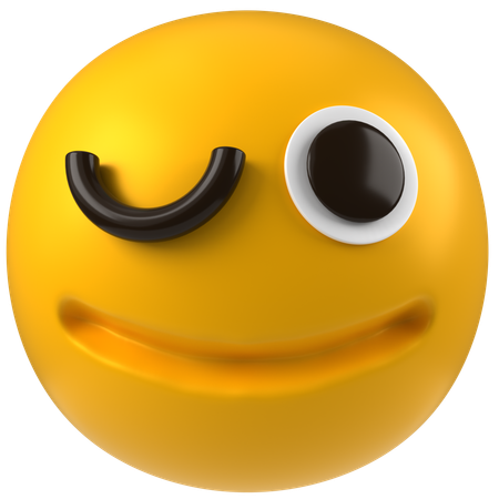 Emoji clignotant  3D Icon