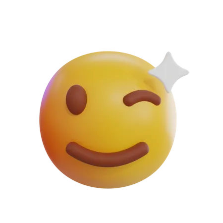 Emoji clignotant  3D Icon