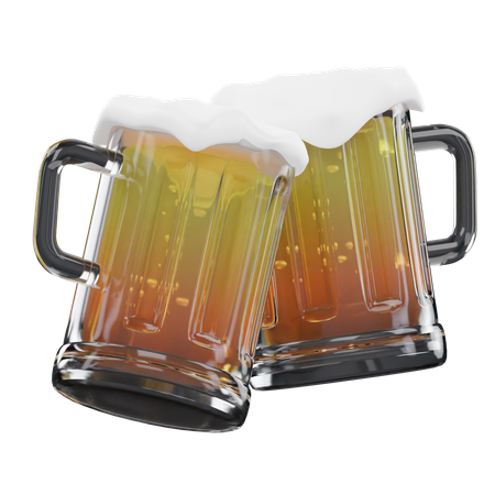 Clinking Beer Mugs  3D Icon