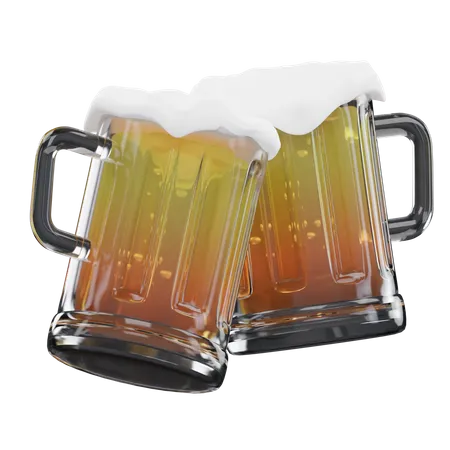 Clinking Beer Mugs  3D Icon
